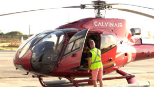 CalvinAir Heli assisting med evac patient